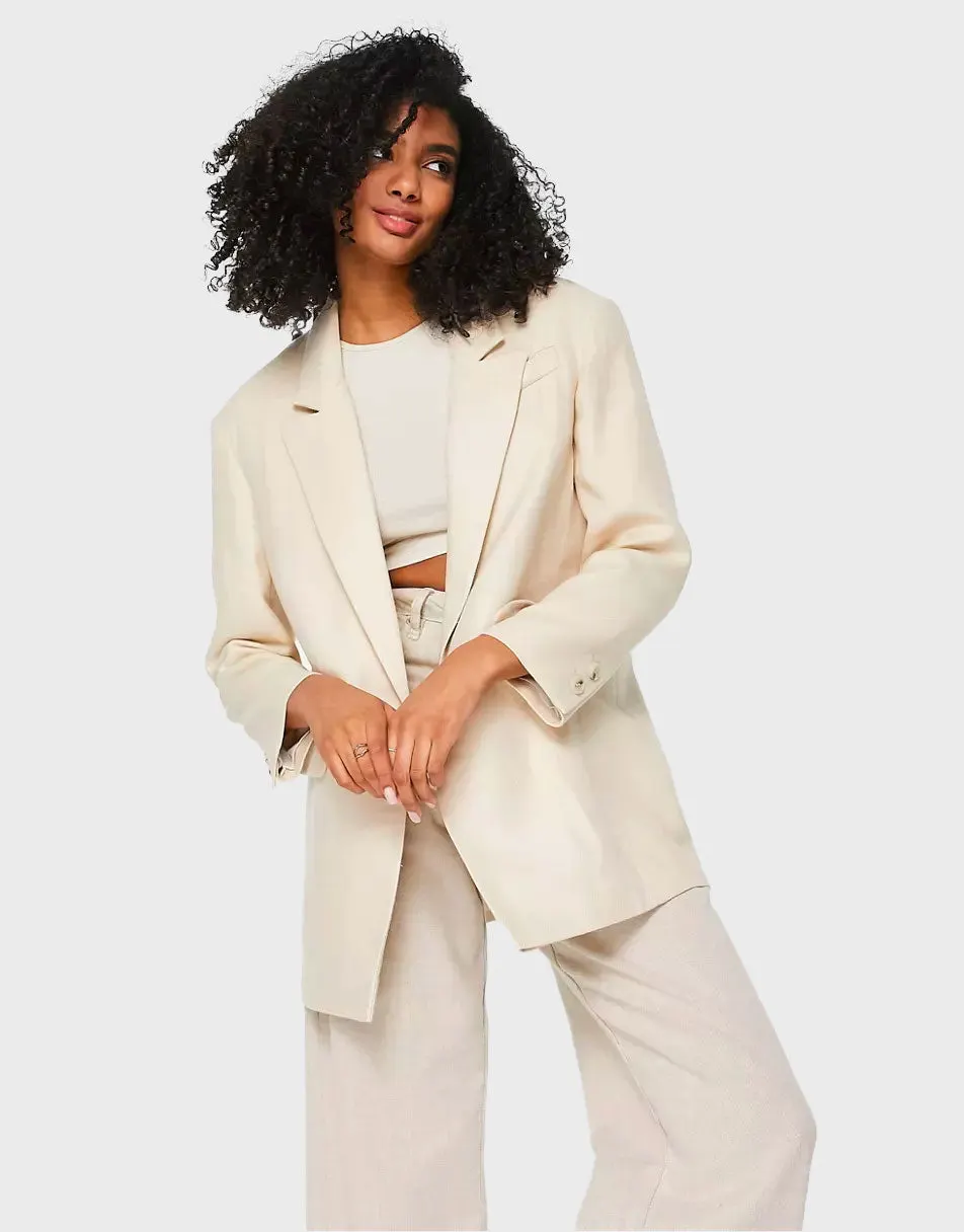 Sandstone Linen-Blend Tailored Suit Set Secondary image