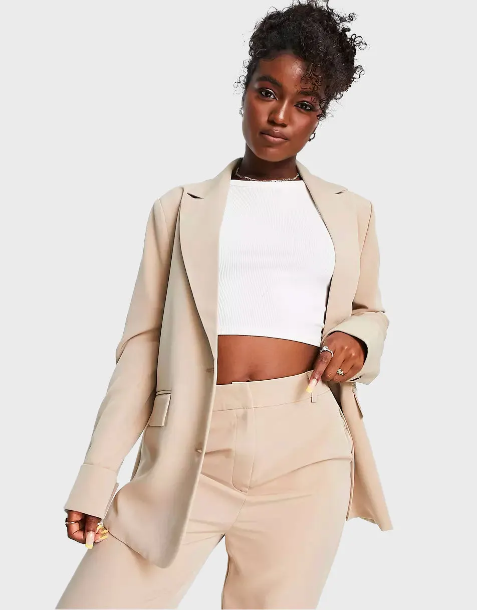 Sandstone Linen-Blend Tailored Suit Set Main image