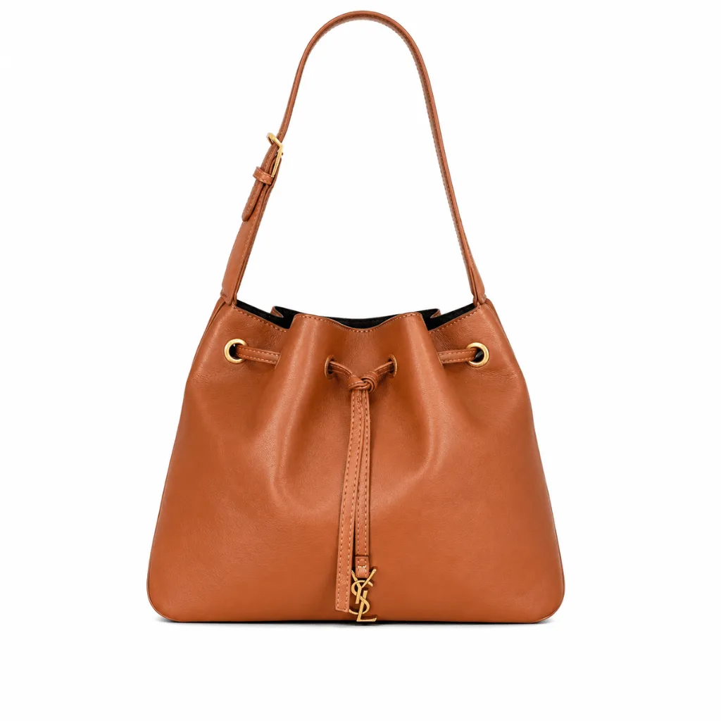 Saint Laurent Paris Vii Flat Hobo Bag In Smooth Leather Bag Orange 23Cm Main image