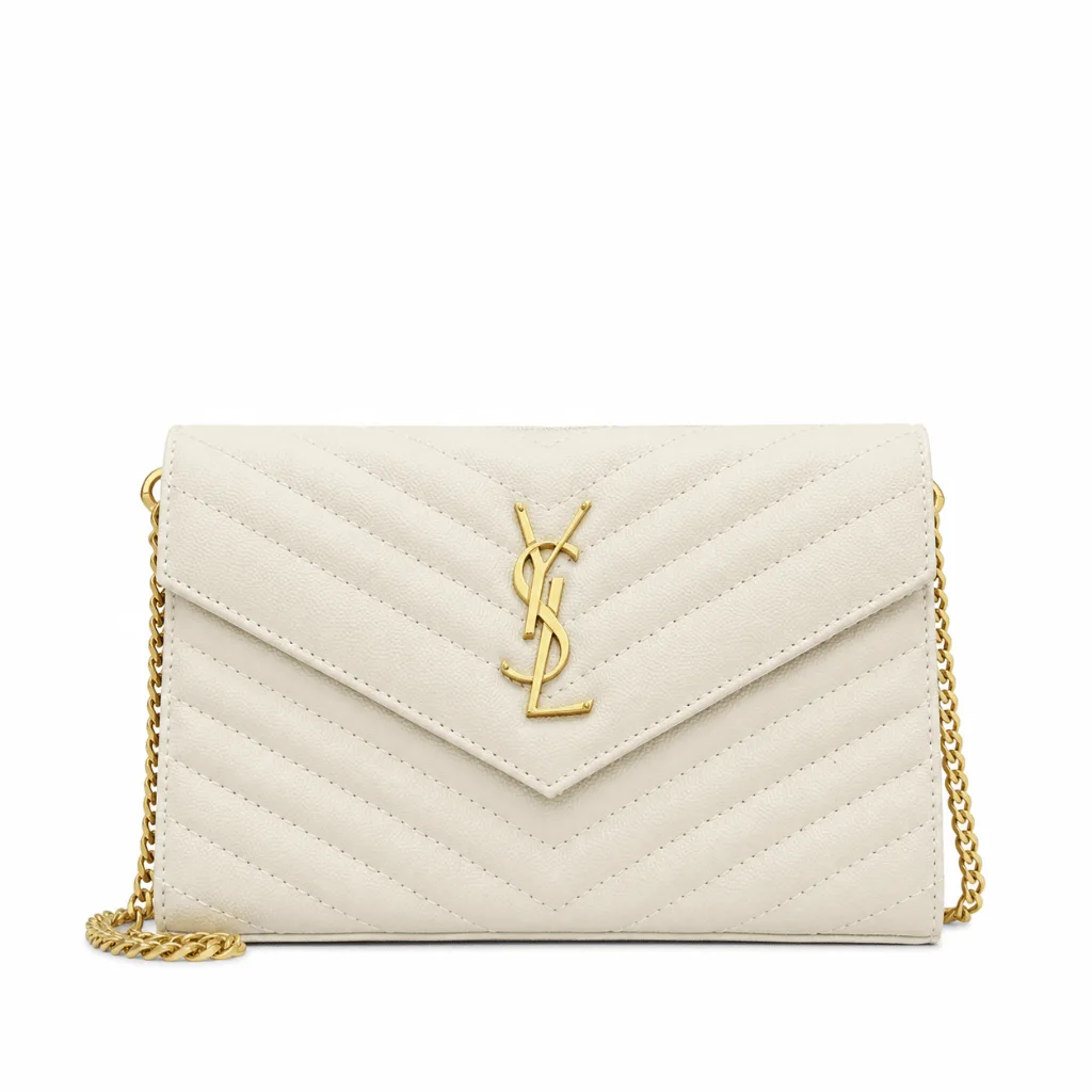 Saint Laurent Classic Cassandre Chain Wallet Bag White 24Cm 377828Bow019207 Main image
