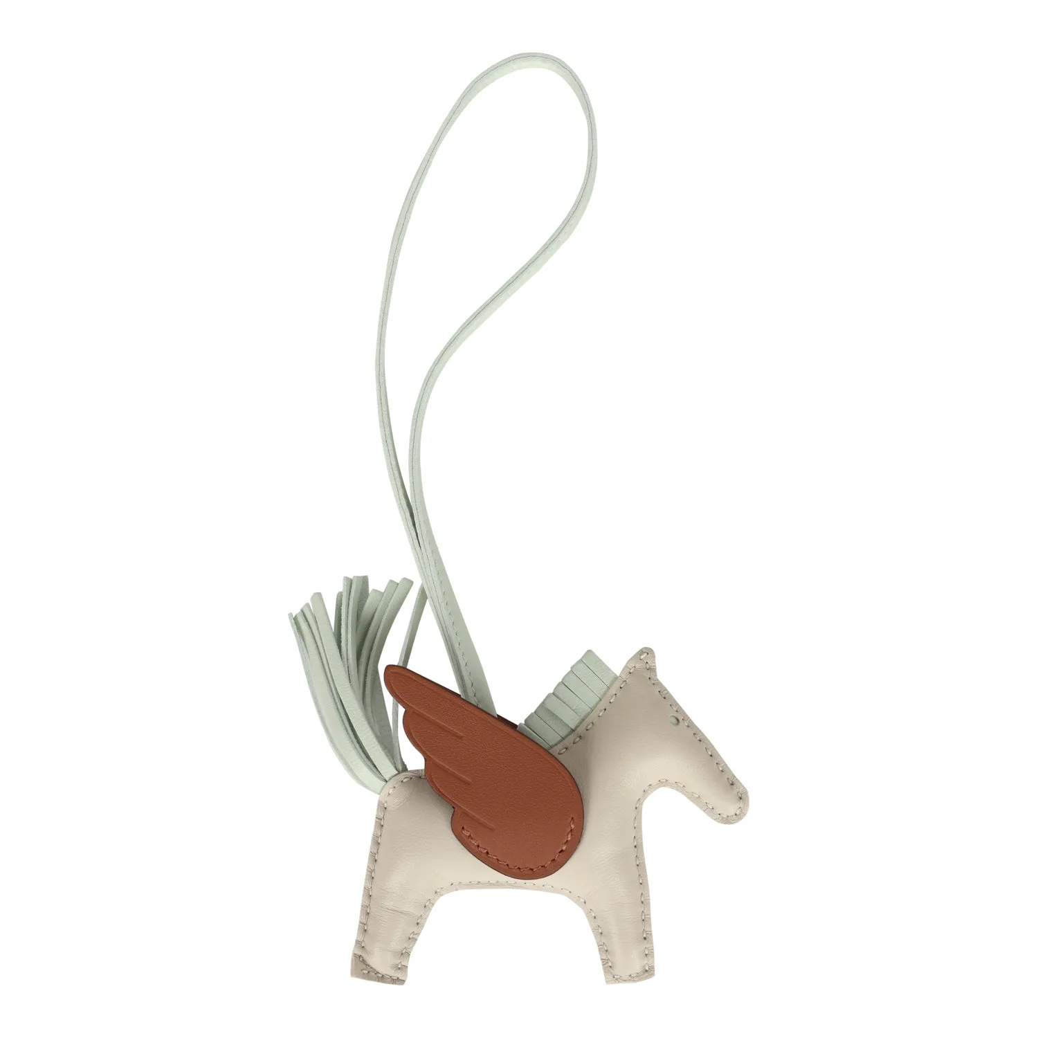 Hermes Pegase Rodeo Bag Charm PM Vert Fizz/Craie/Gold Milo Lambskin Secondary image