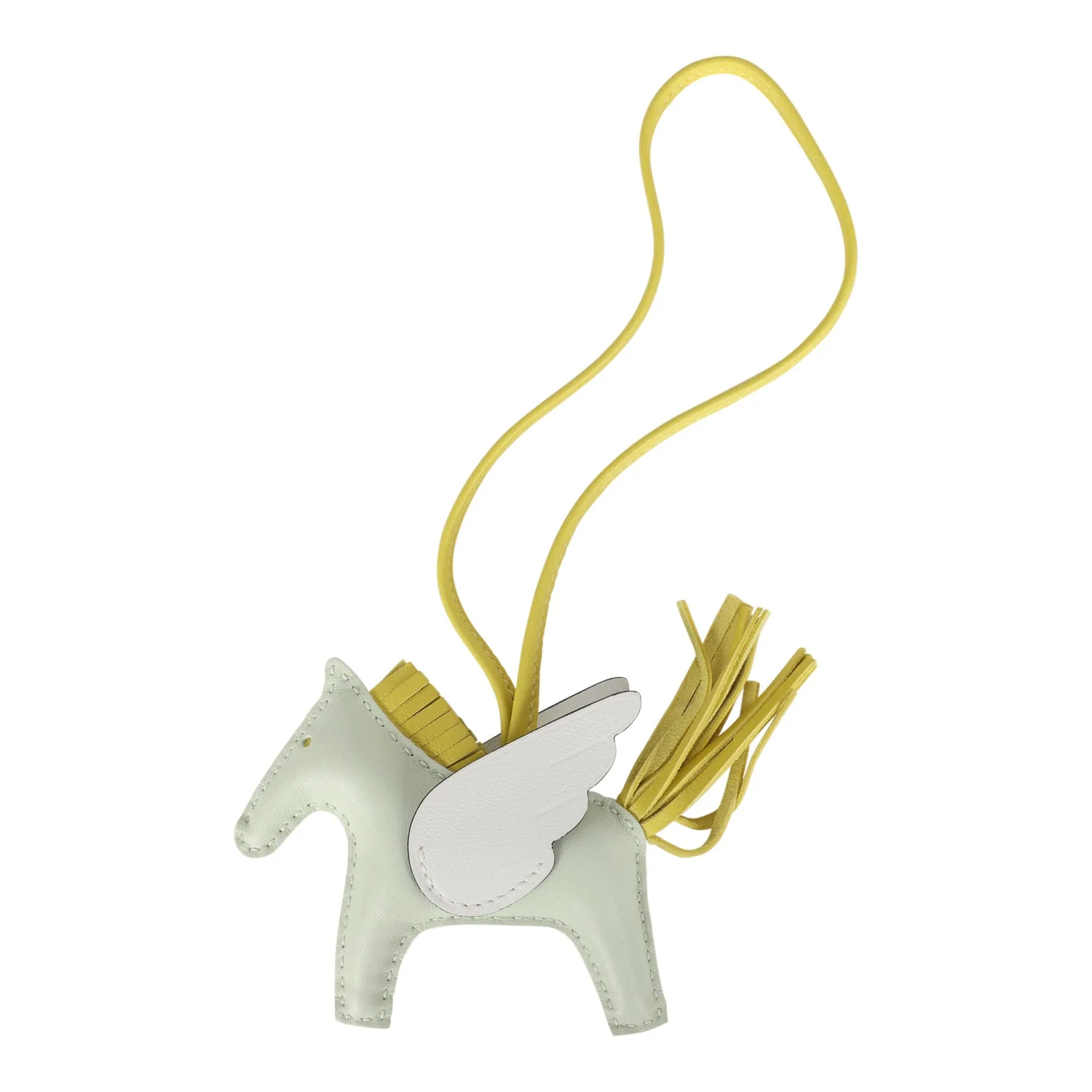Hermes Pegase Rodeo Bag Charm PM New White/Vert Fizz/Lime Milo Lambskin Main image
