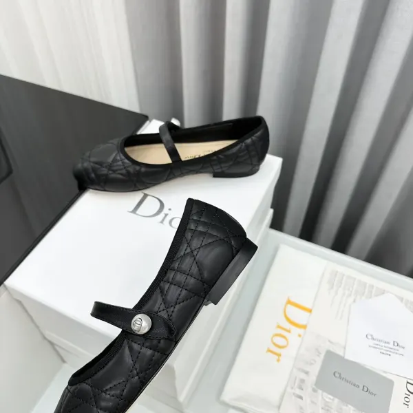 Dior Ballet Flat Black Quilted Cannage Calfskin Kcb860Cqc S900