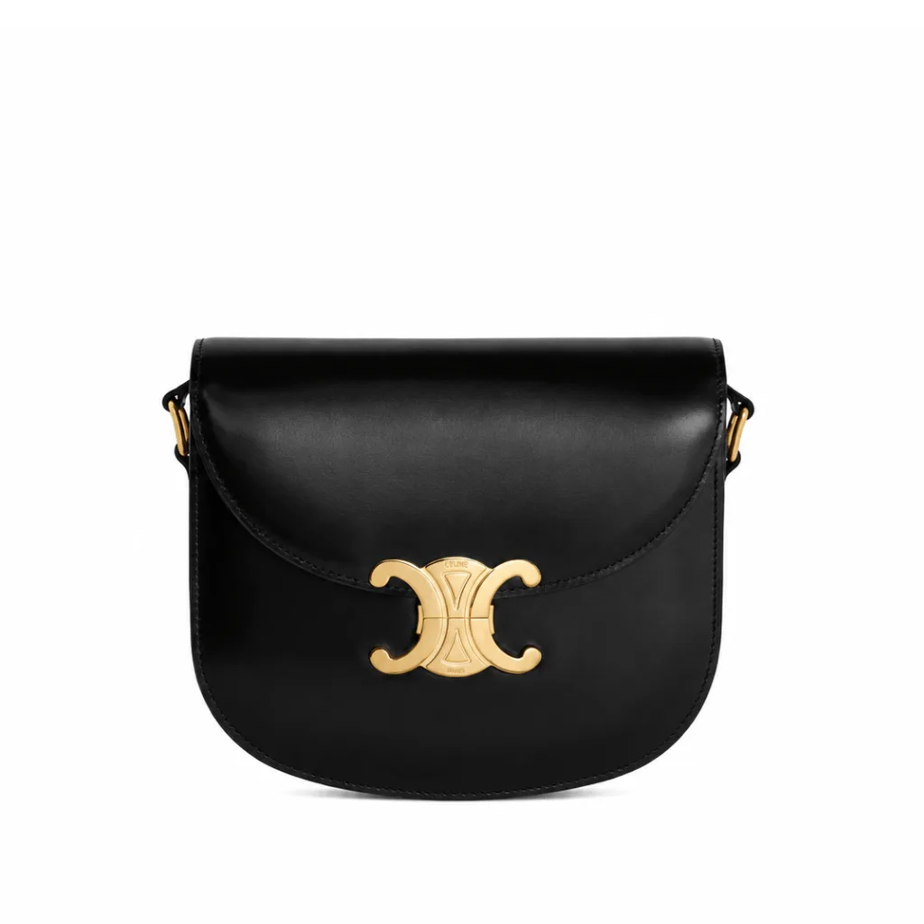 Celine Teen Besace Triomphe In Shiny Calfskin Black 110413Bf438No Main image