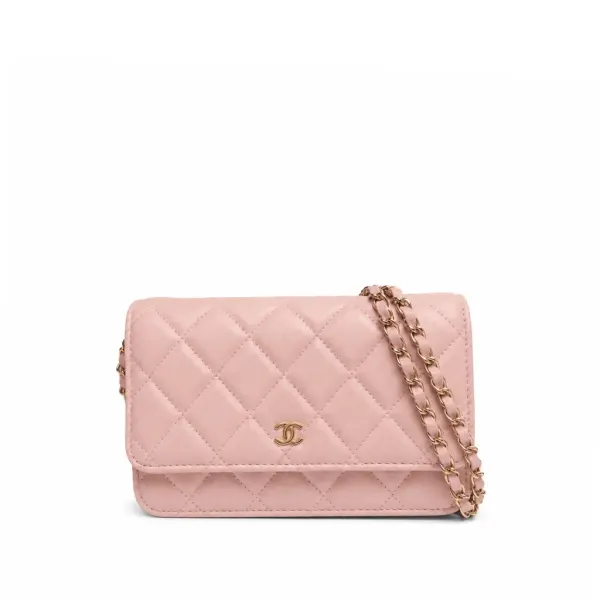 Chanel Pink Quilted Caviar Leather Classic WOC Clutch Bag