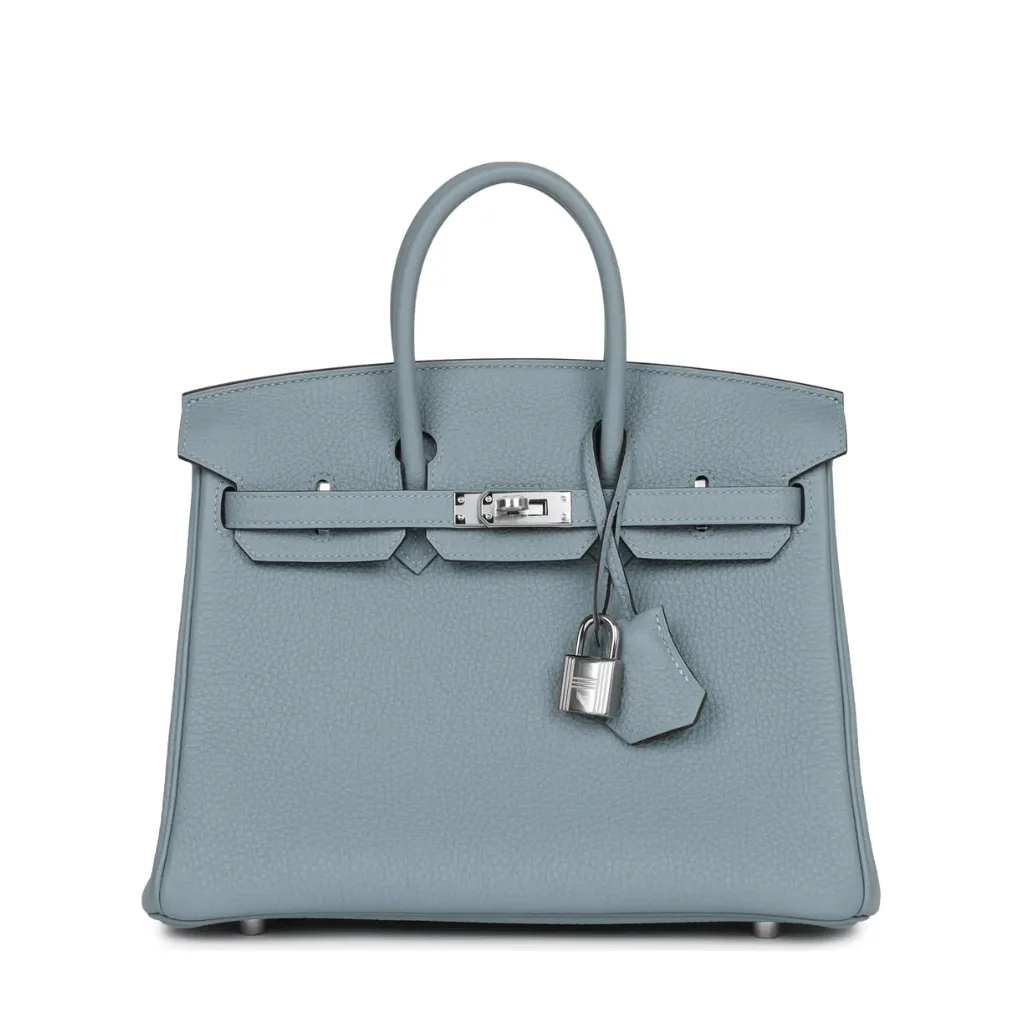 H Birkin 25 Bleu Lin Verso Togo Palladium Hardware Main image