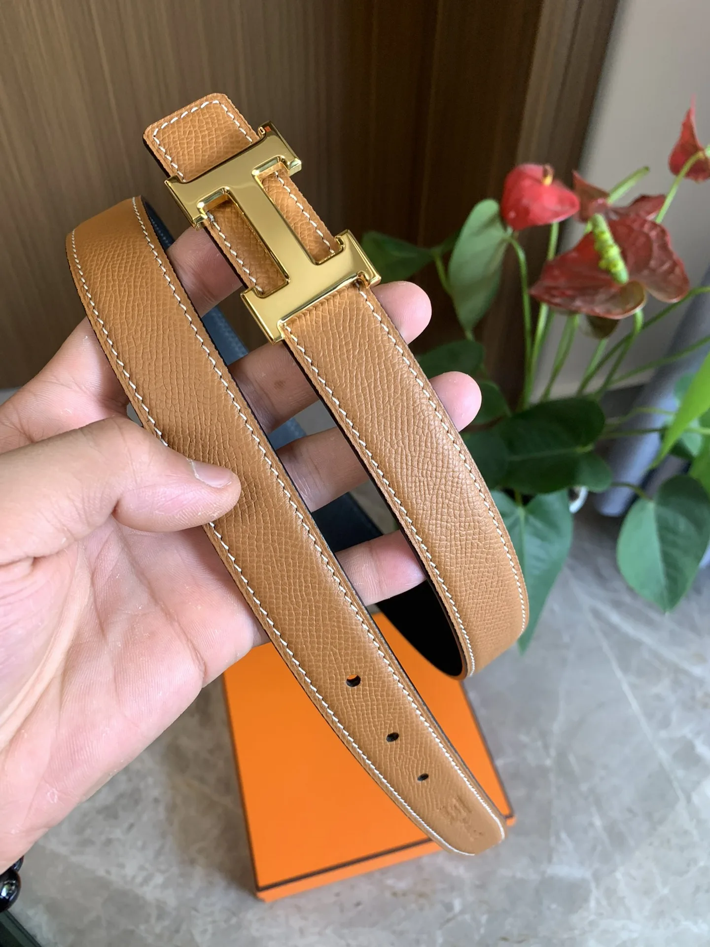 Hermes Bicolor H Buckle Reversible Belt Secondary image