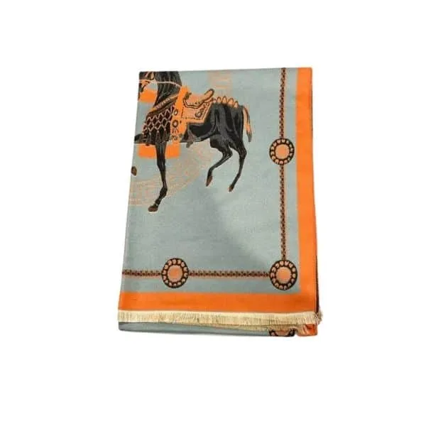 Hermes Cashmere Muffler Blue Main image