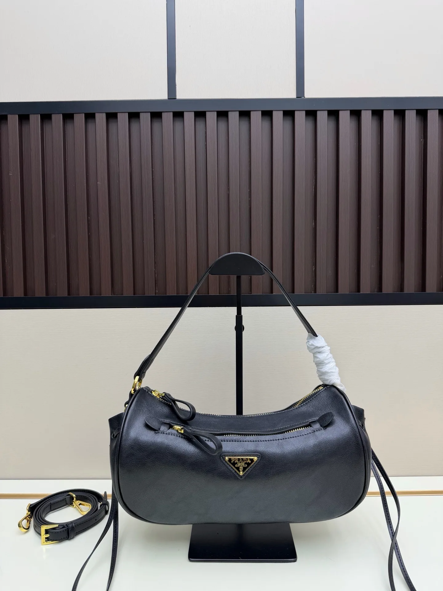 Prada Women’s Black Small Logo-Plaque Drawstring 1A296 Shoulder Bag Secondary image