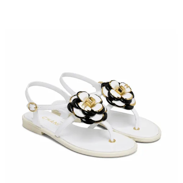 Chanel Camellia Flower Sandal White
