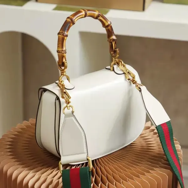 Gucci Bamboo 1947 Small Top Handle Bag In White