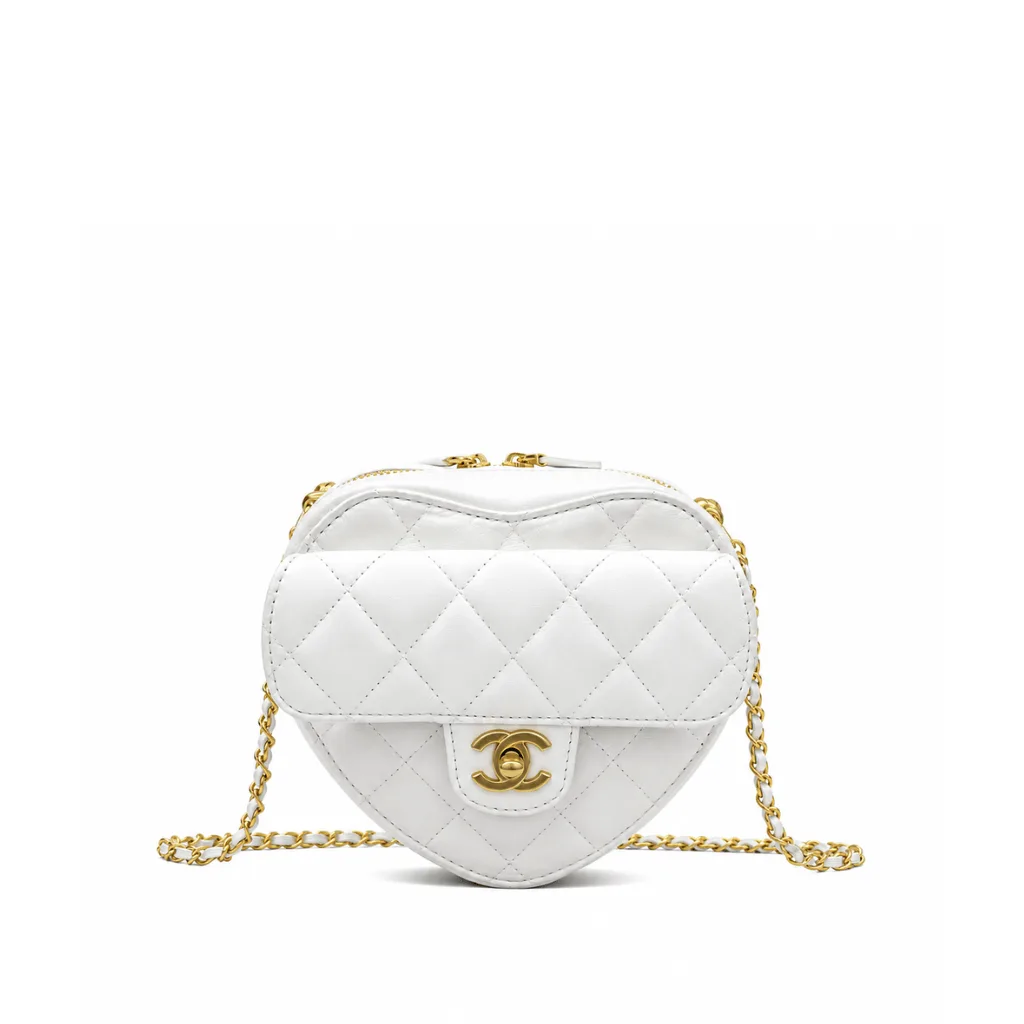 Chanel Heart Clutch With Chain White Ap2784 Main image