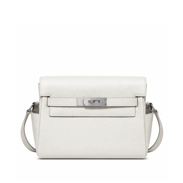 H Kelly Messenger Bag PM In White With Palladium Hardware