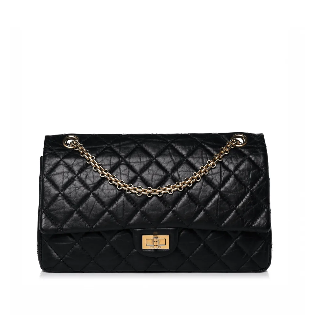 Chanel Aged Calfskin Quilted 2.55 Reissue 227 Flap Black Gold Hardware Main image