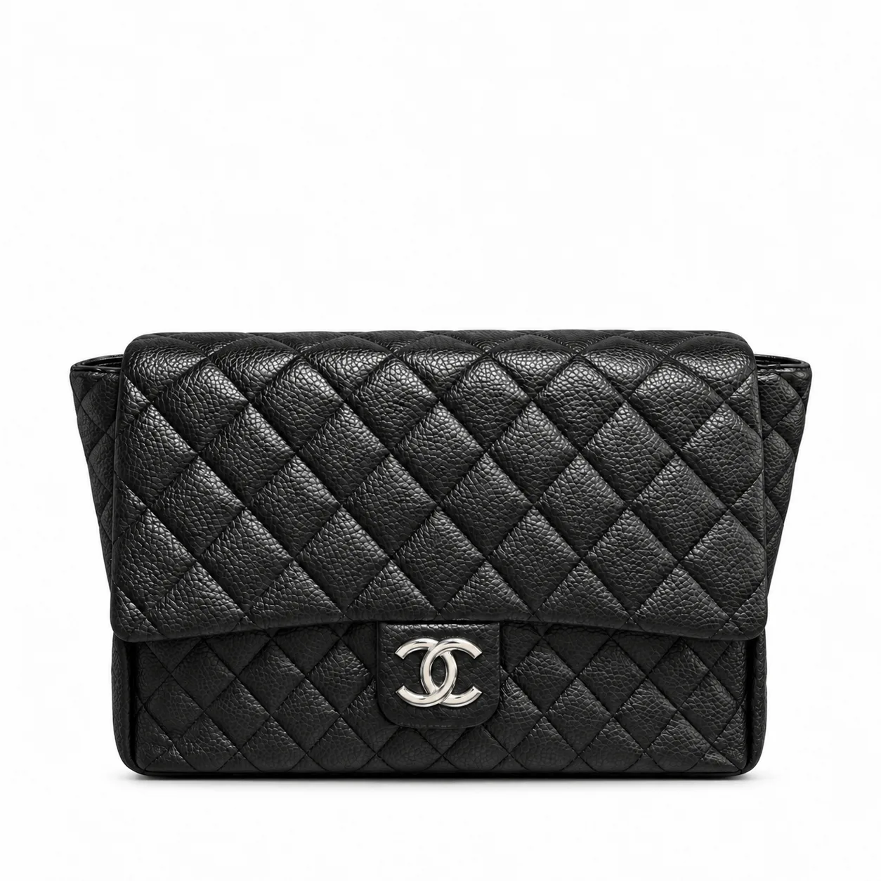 Chanel Classic Flap Bag Jumbo Black Caviar Silver Hardware Main image