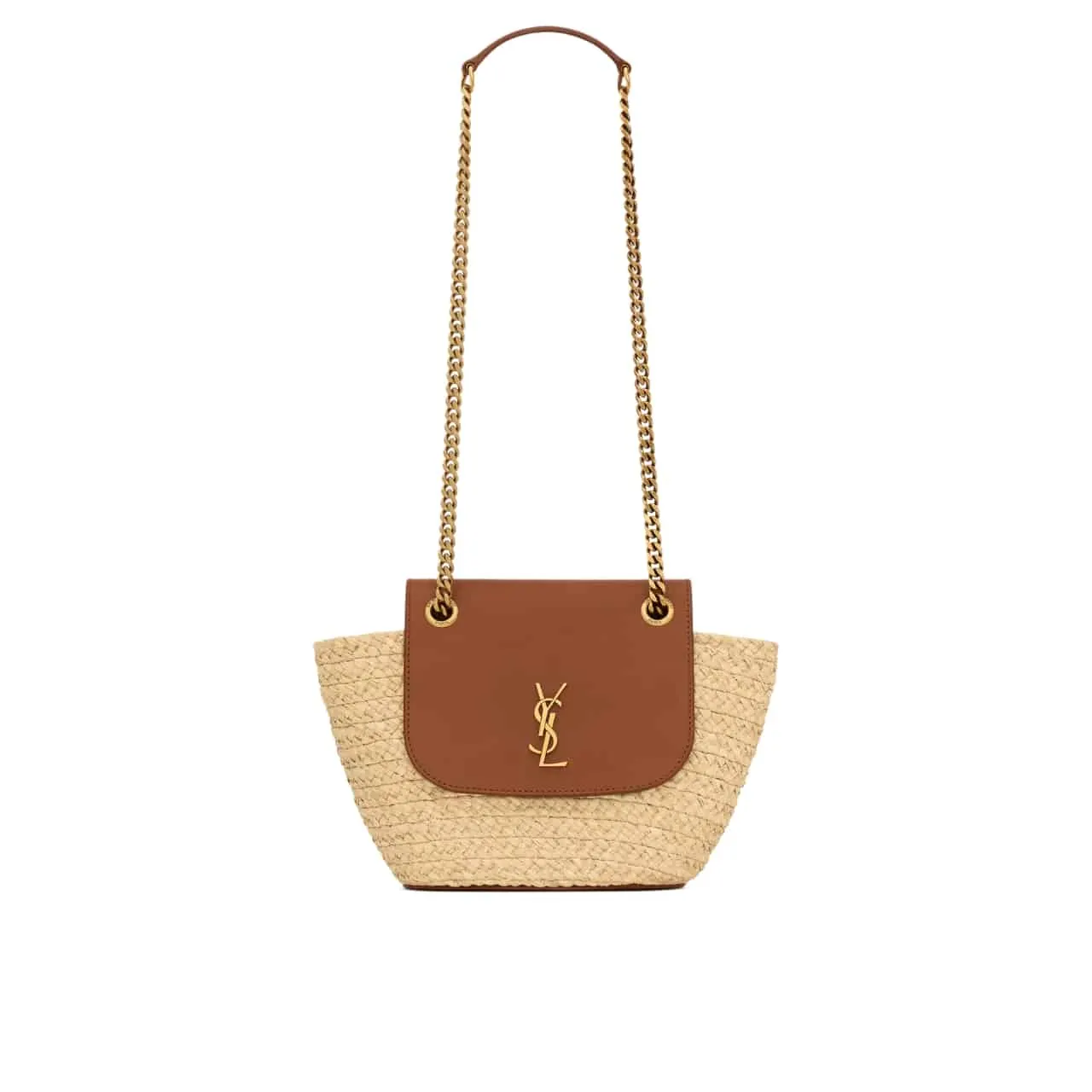 Saint Laurent Mini Manon In Raffia And Aged Vegetable Tanned Leather Naturel 23Cm 774269Gaaed9051 Main image