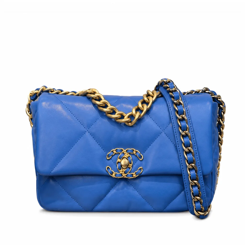 Chanel 19 Small Flap In 21C Blue Lambskin & 2-Tone Hardware Main image