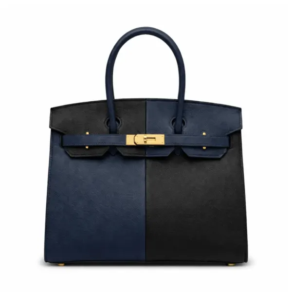 H Birkin 30 Epsom Black Blue Indigo Frida Gold Hardware