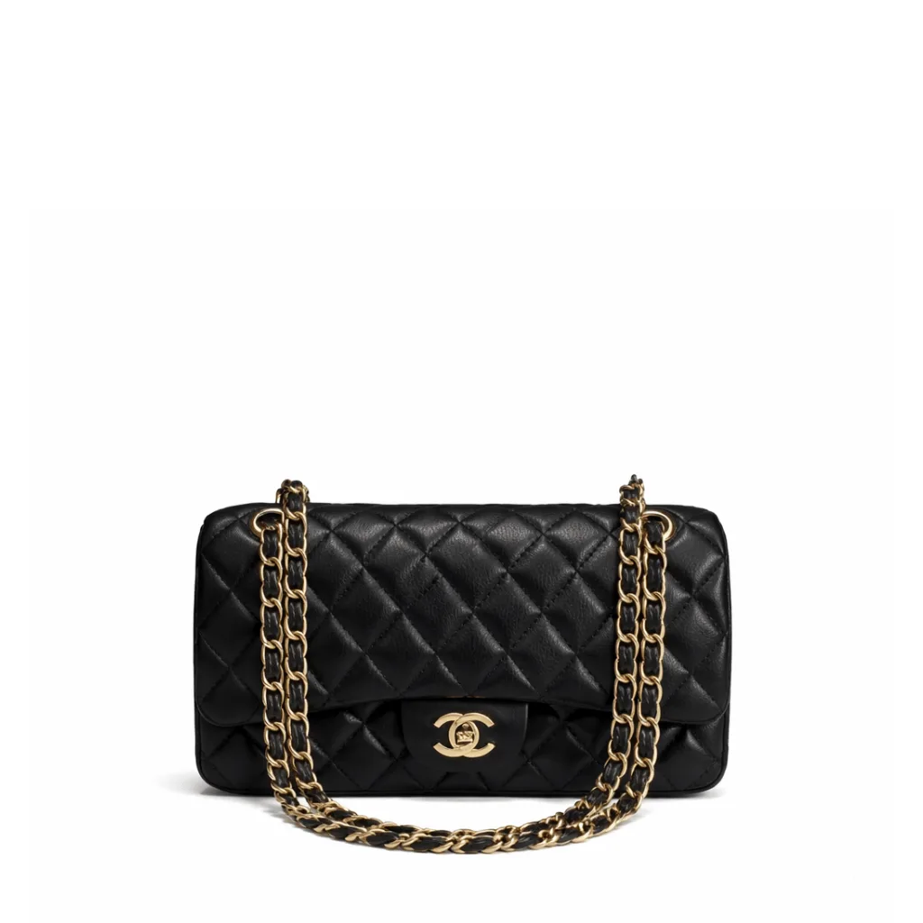 Chanel Classic Lambskin Flap Black Gold Hardware 25Cm Main image