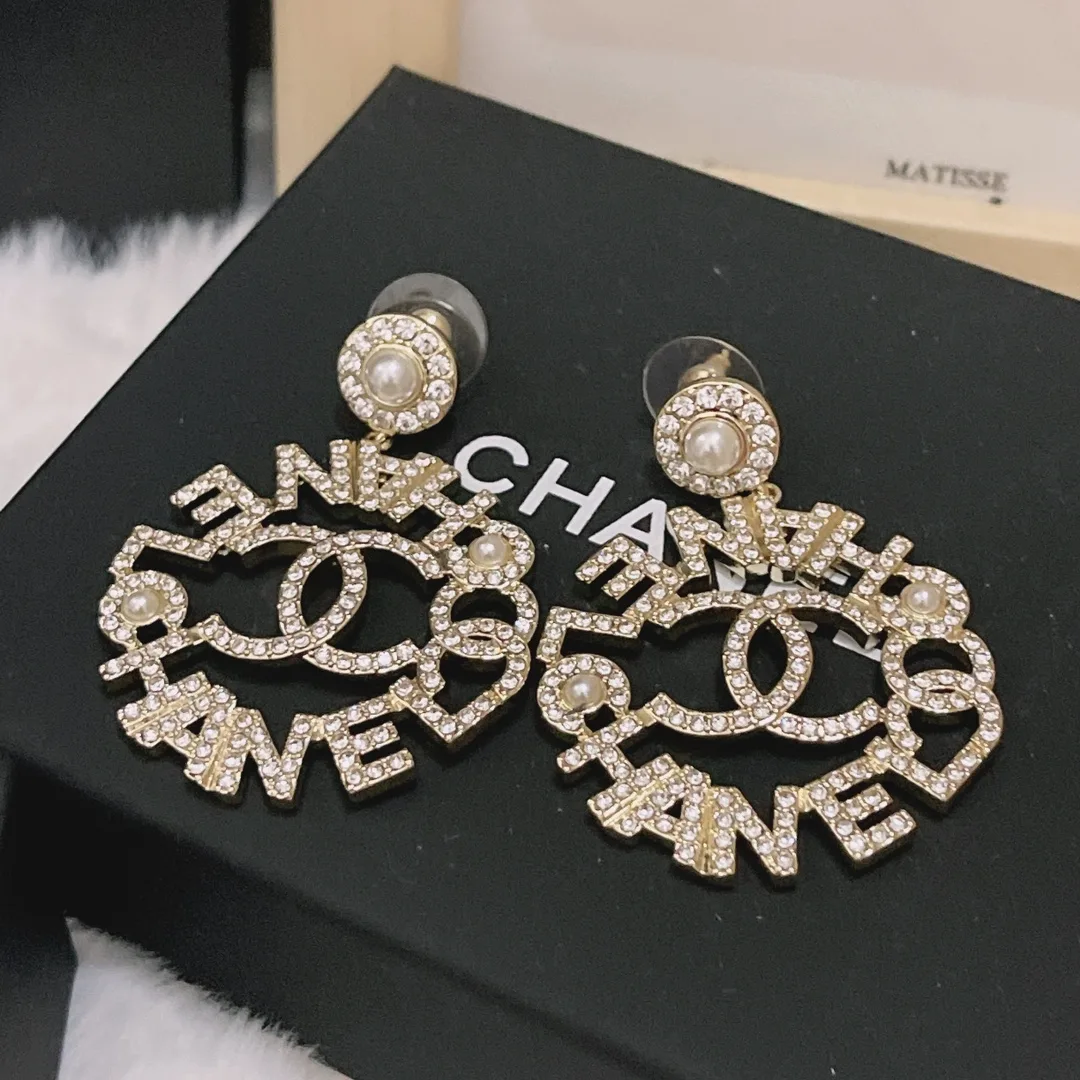 Chanel Pearl Caged CC Drop Earrings Gold Secondary image
