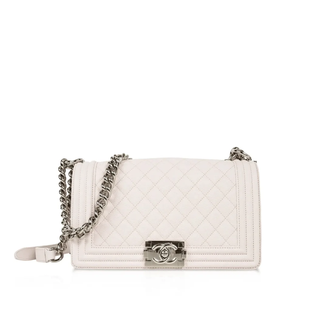 Chanel Bag White Quilted Caviar Medium Main image