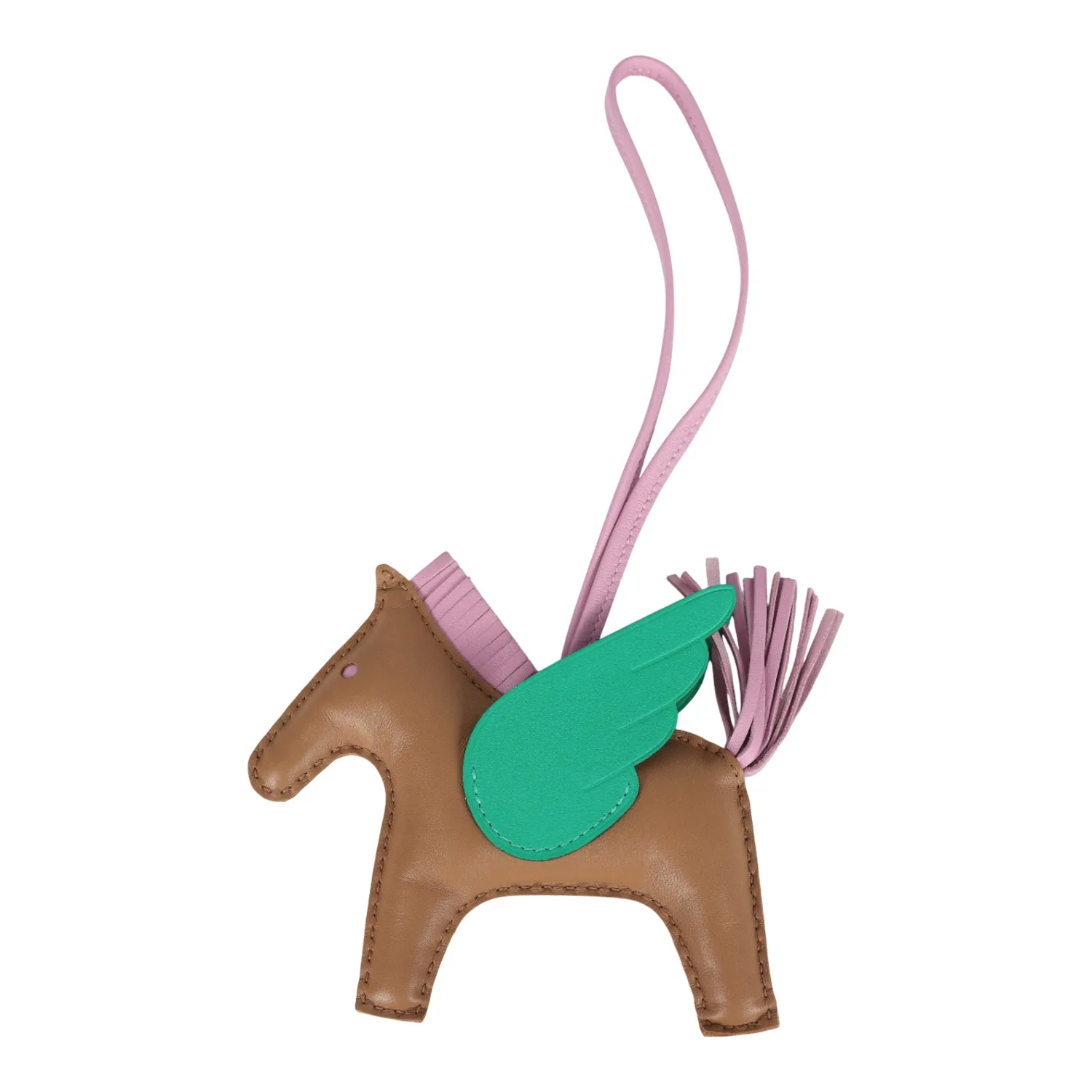 Hermes Pegase Rodeo Bag Charm MM Chai, Mauve Sylvestre and Menthe Milo Lambskin Main image
