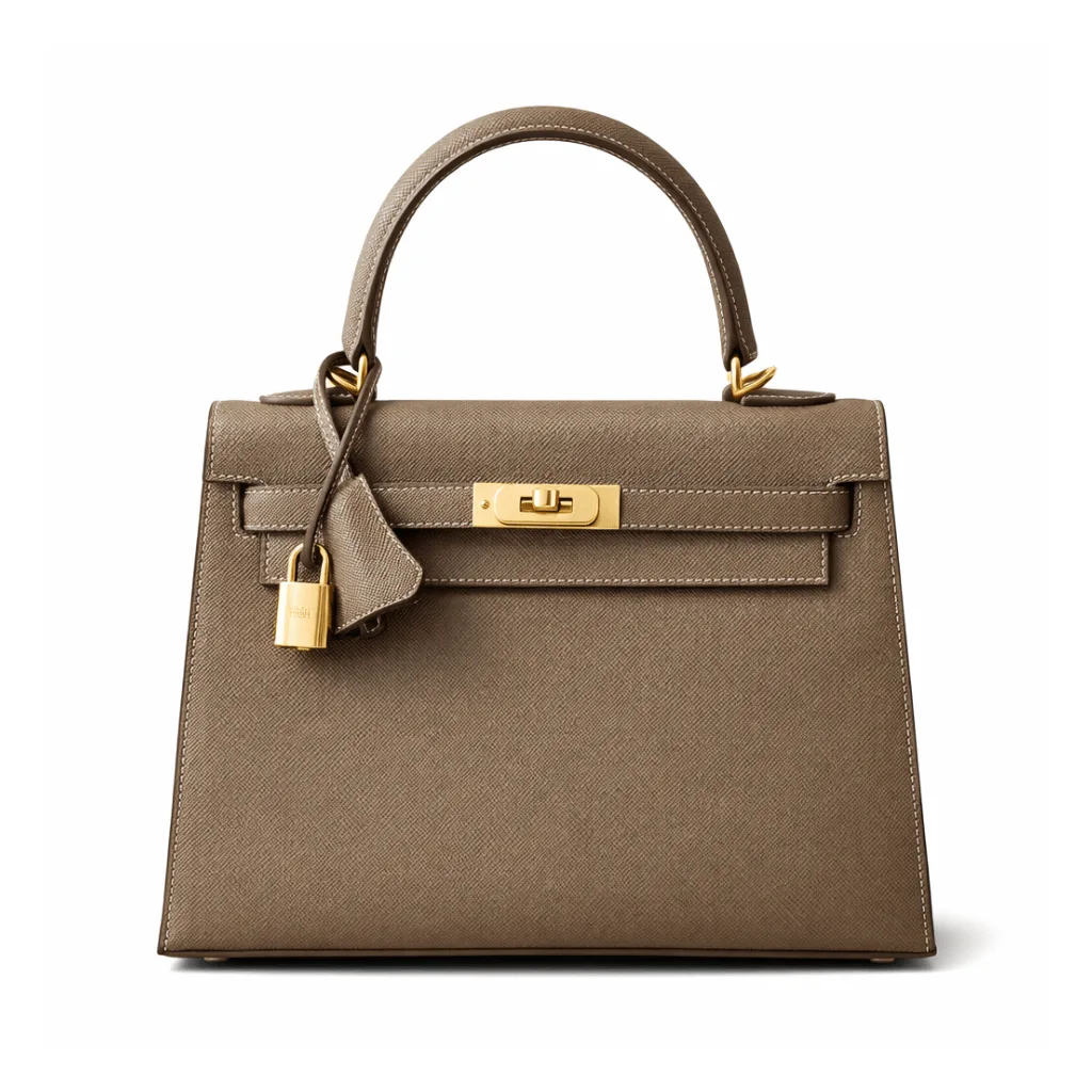 H Kelly Sellier 28 Etoupe Epsom Gold Hardware Main image
