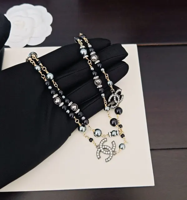 Chanel CC Pearl And Crystal Sautoir Necklace – Ruthenium-Tone Metal