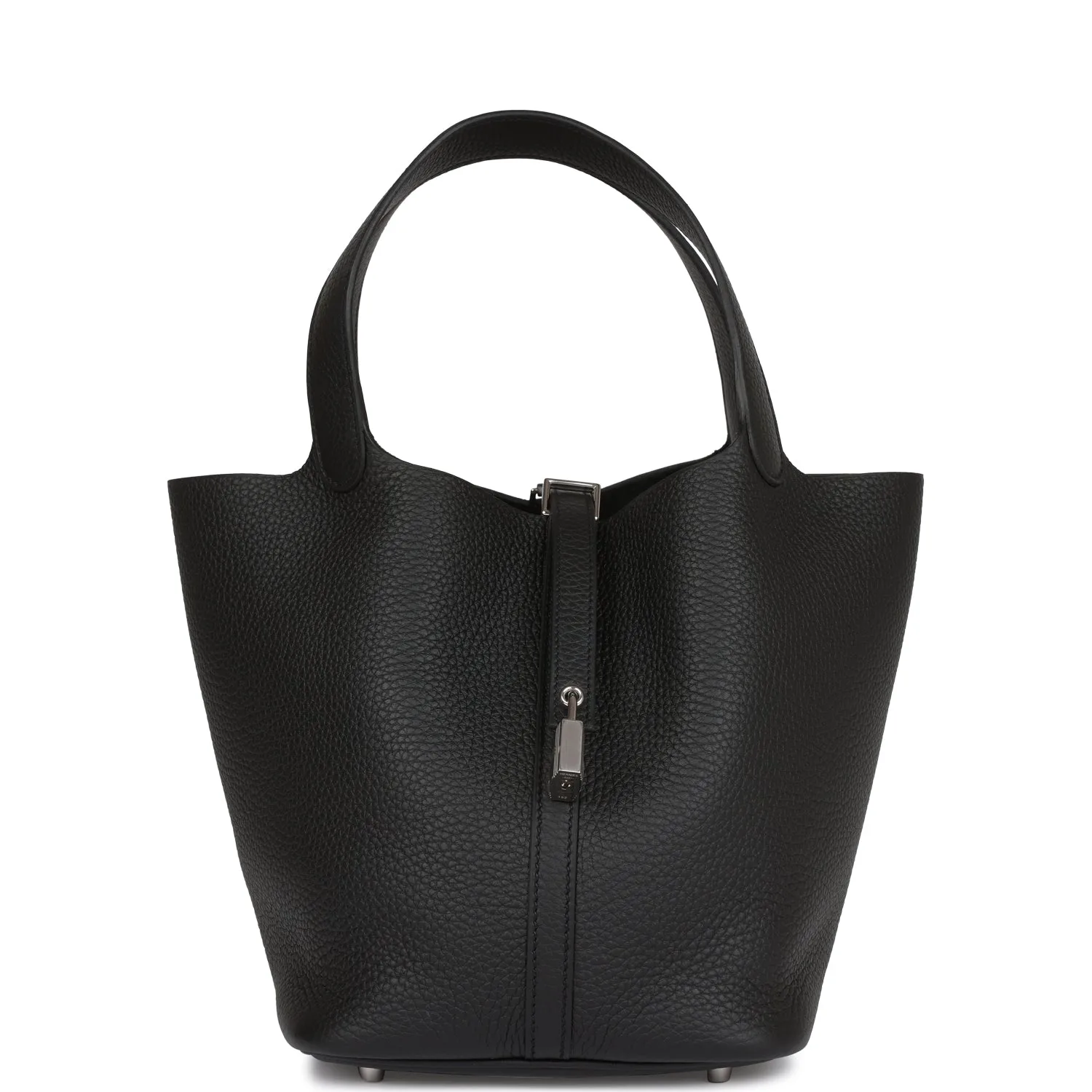 H Black Clemence Picotin Lock 22Cm Palladium Hardware Main image