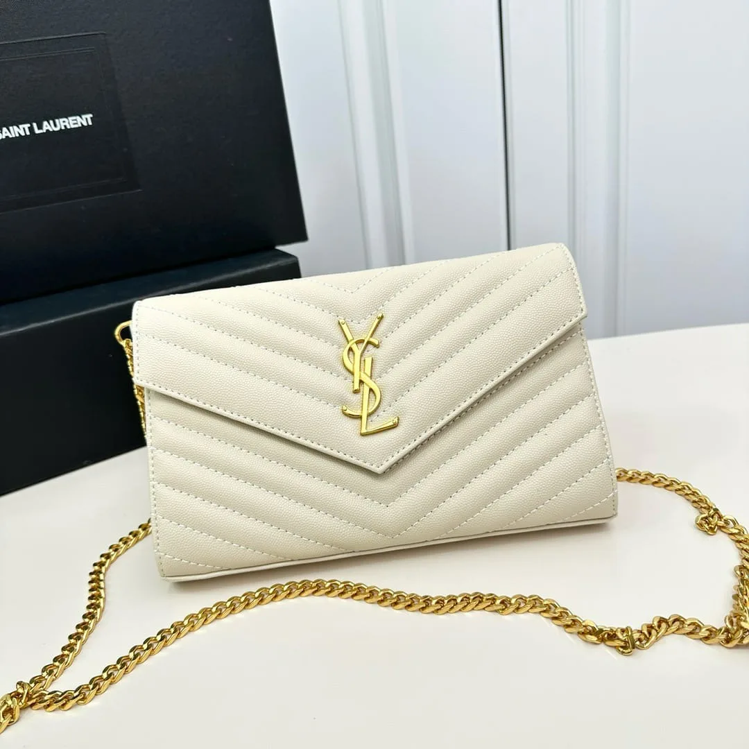 Saint Laurent Classic Cassandre Chain Wallet Bag White 24Cm 377828Bow019207 Secondary image