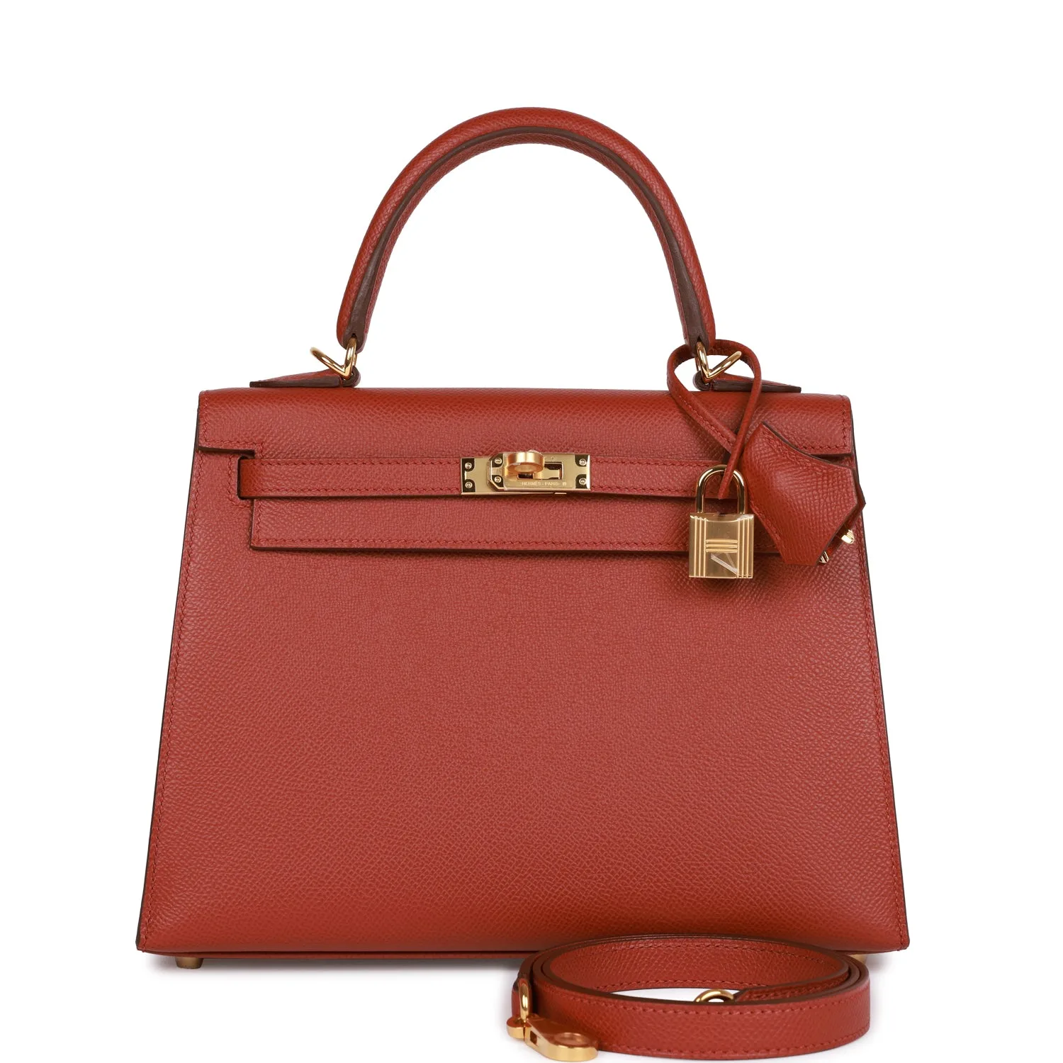H Handbags Kelly Sellier 25 Rouge Venetian Epsom Gold Hardware Main image