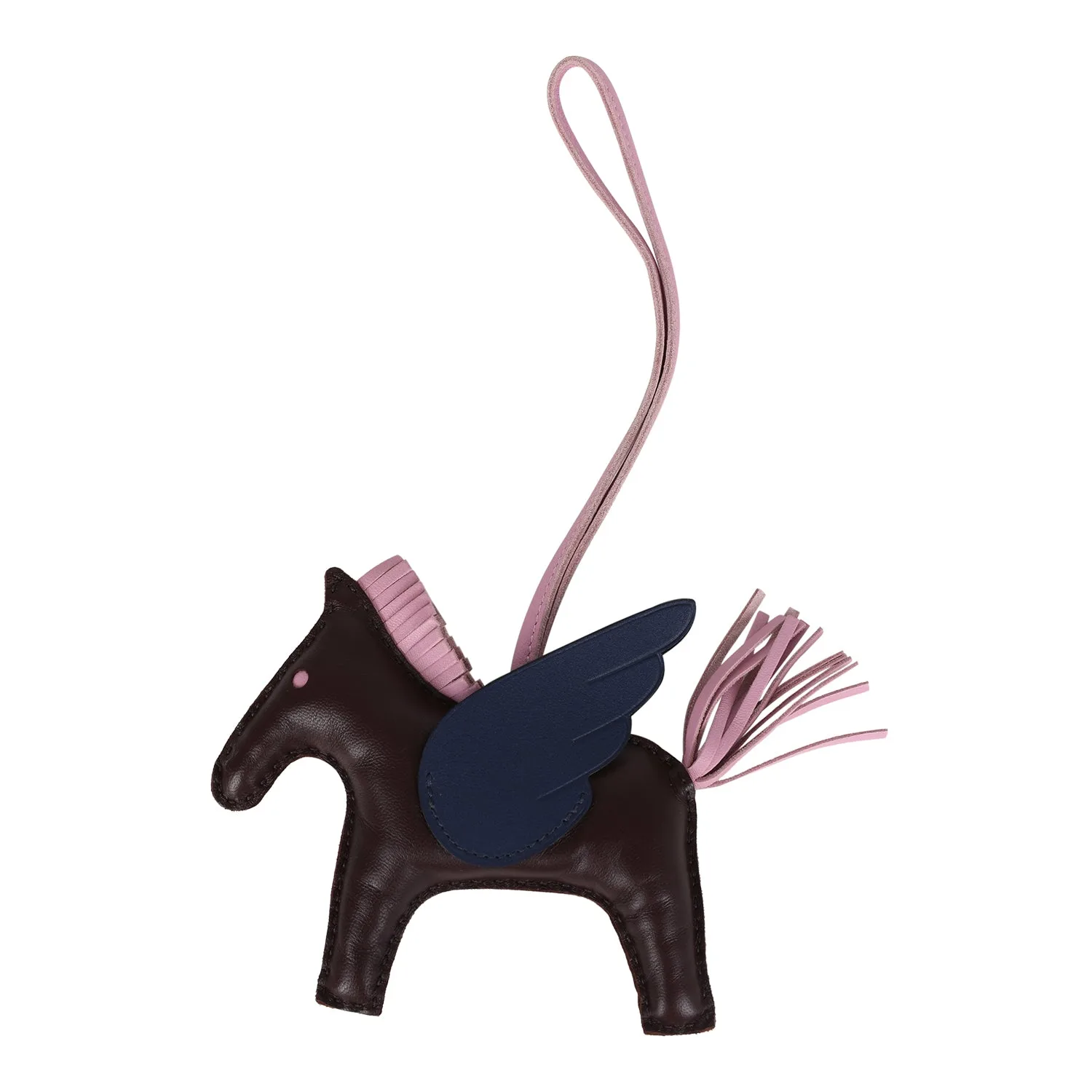 Hermes Pegase Rodeo Bag Charm MM Rouge Sellier, Mauve Sylvestre and Bleu Saphir Milo Lambskin Main image
