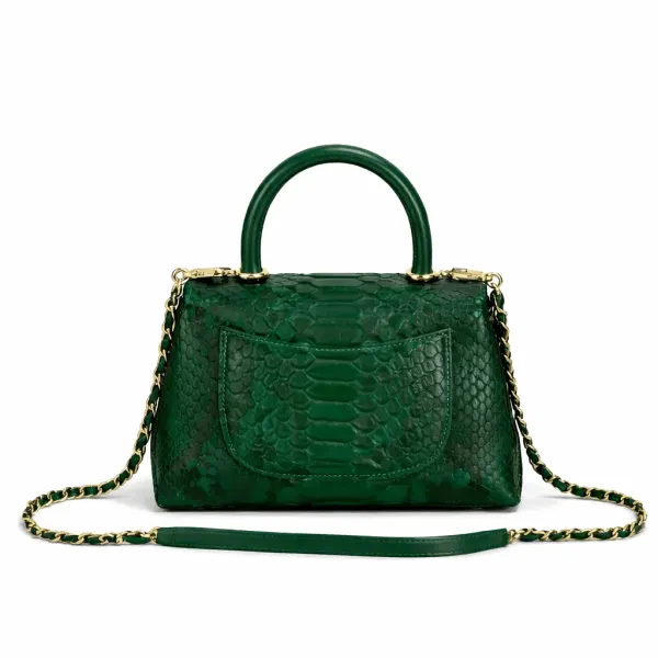Chanel Trendy Cc Top Handle Bag Python Green 23Cm
