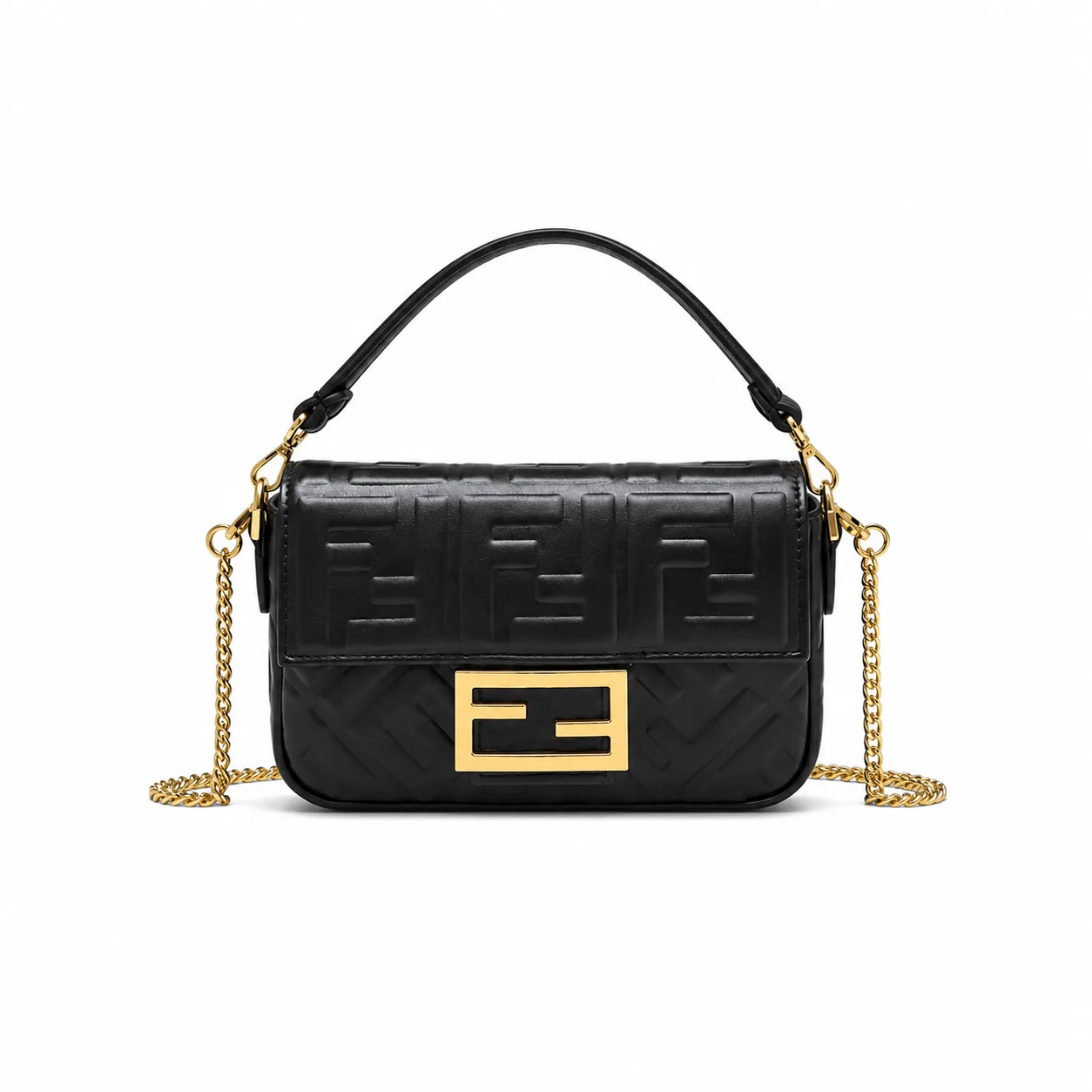 Fendi Baguette Mini Embossed FF Lambskin Bag Main image