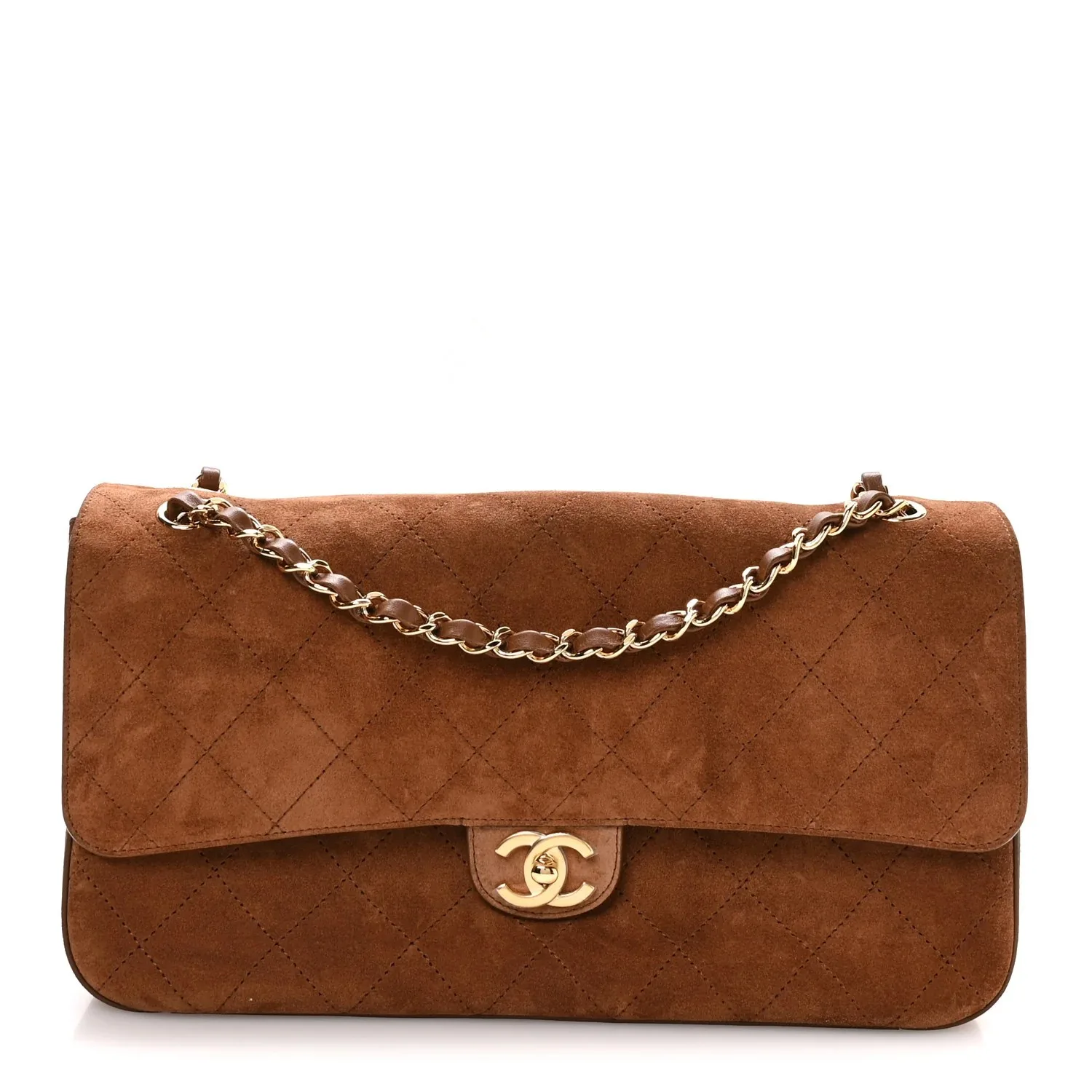 Chanel Suede Calfskin Souplissimo Flap Brown Gold Hardware Main image