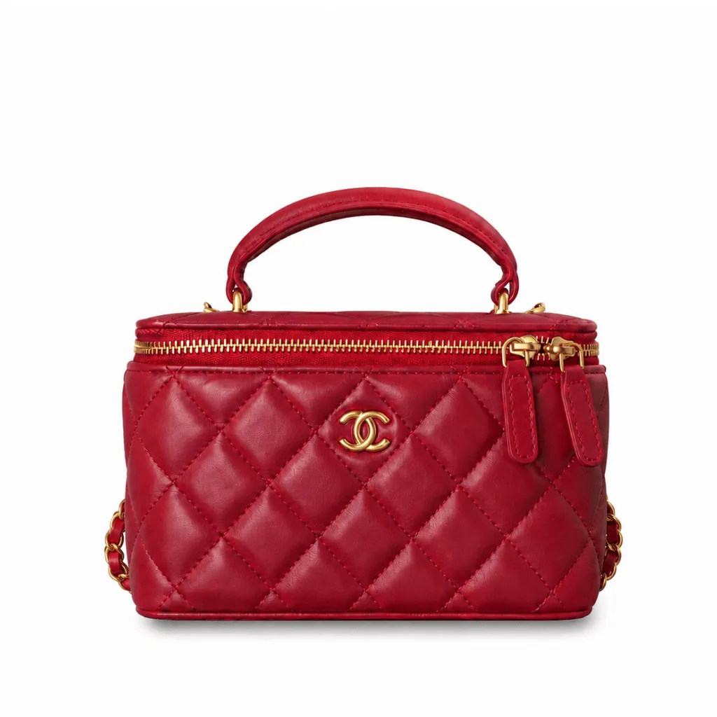 Chanel Top Handle Vanity Small Rectangular Red With Gold Hardware Main image