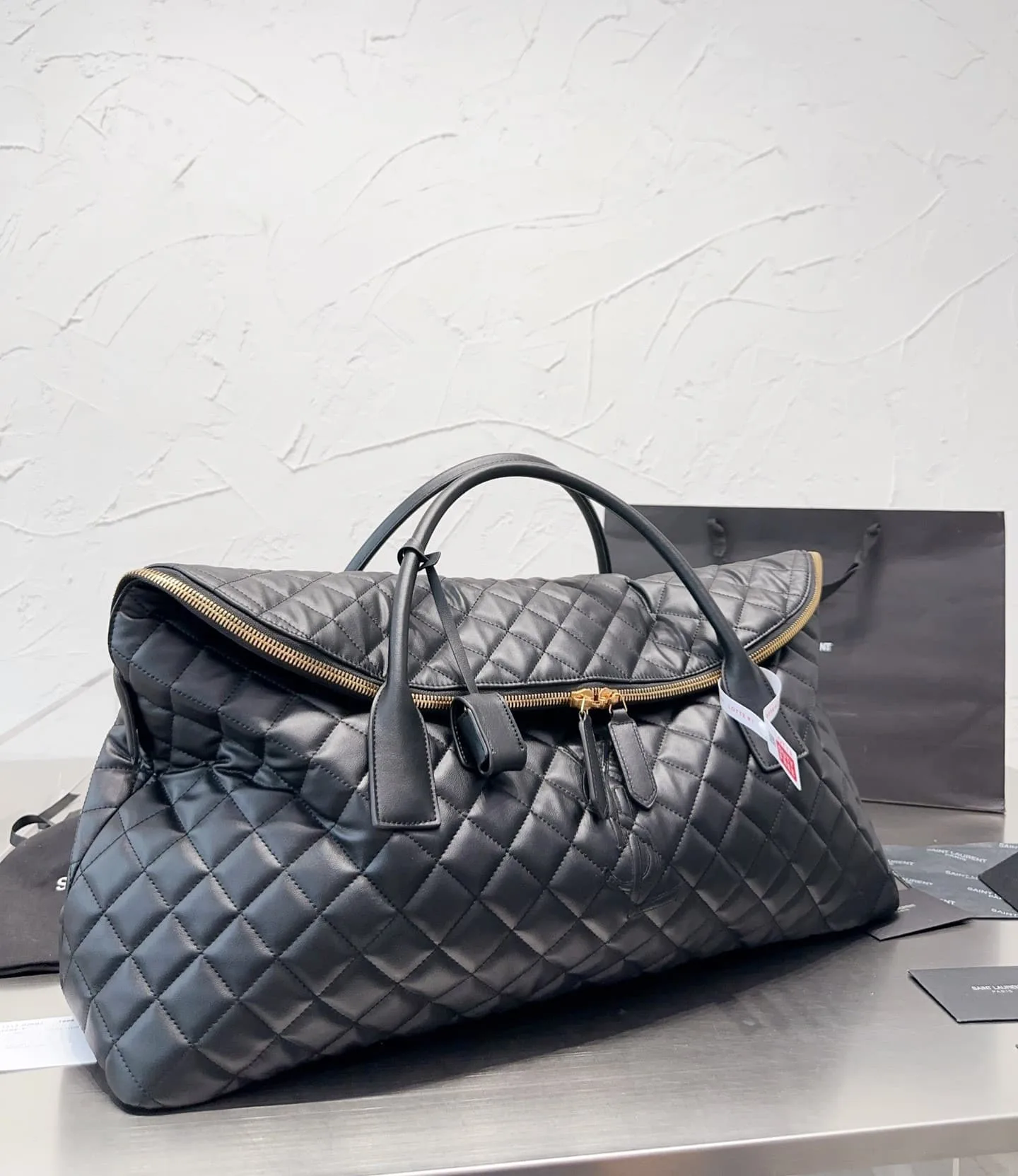 Saint Laurent Giant Travel Bag In Quilted Leather Black 55Cm 736009Aabk91000 Secondary image