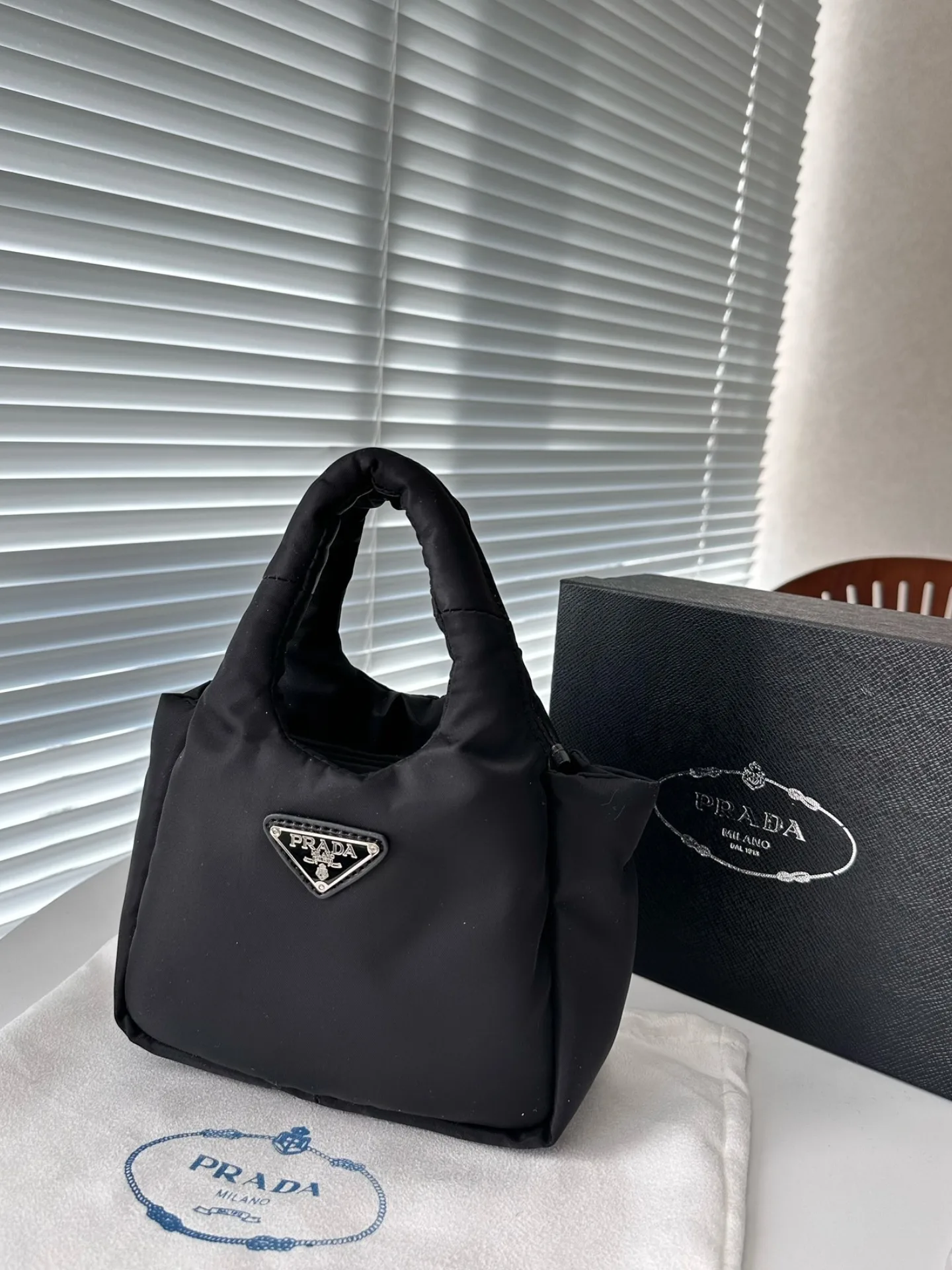 Prada Black Re-Nylon Mini Padded Soft Tote 20cm Secondary image