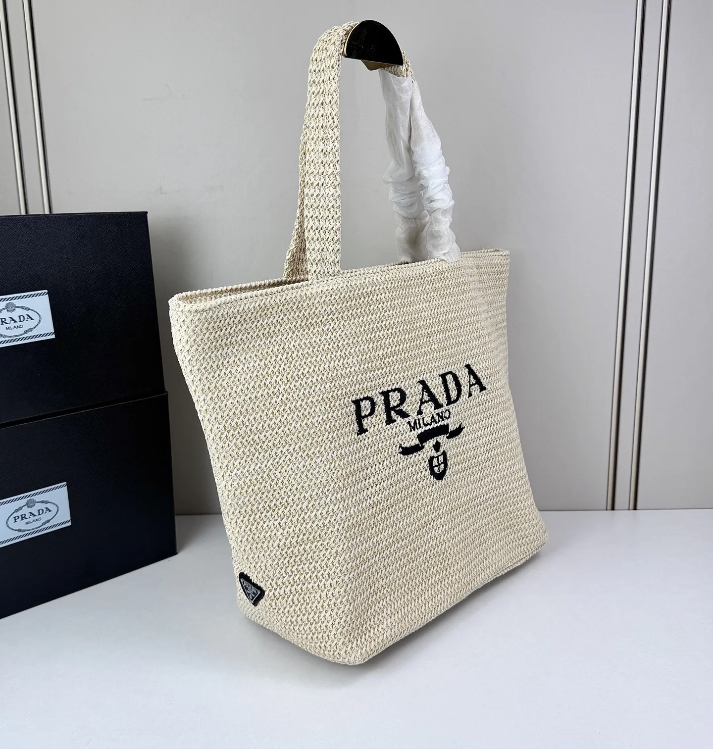 Prada Raffia Tote Bag Natural Color 24Cm 1Bg392 2A2T F0018 V Ool Secondary image