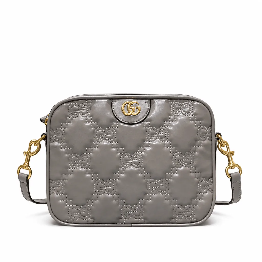 Gucci GG Matelasse Leather Small Camera Bag Grey 702234 Um8Hg 1563 Main image