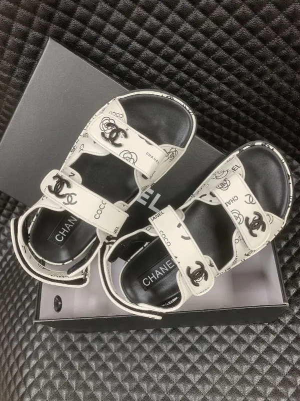 Chanel Dad Slingback Sandals 23P Camelia Cc Logo