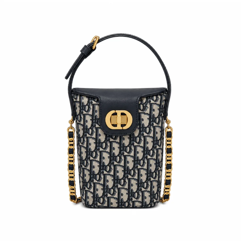 Dior 30 Montaigne Mini Bucket Bag Blue Calfskin Main image