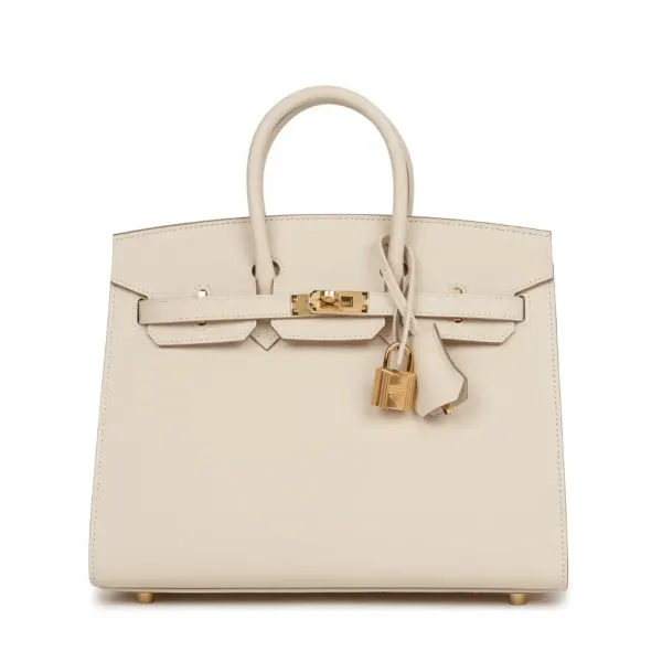 H Birkin Sellier 25 Craie Epsom Gold Hardware