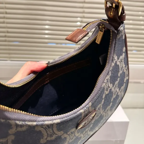 Celine Ava Triomphe Bag Half Moon In Denim Blue 25Cm