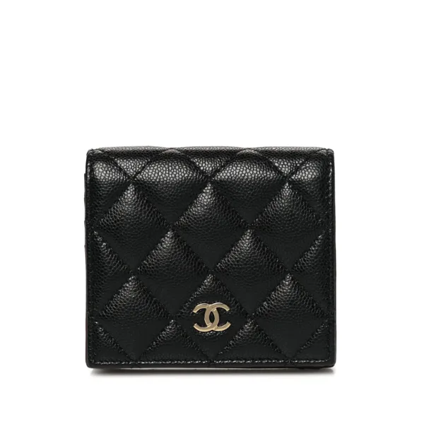Chanel Caviar Quilted Compact Bifold Wallet Black Main image