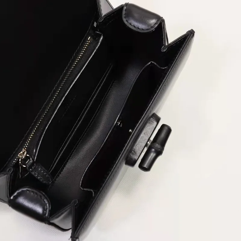 Gucci Bamboo 1947 Small Top Handle Bag In Black