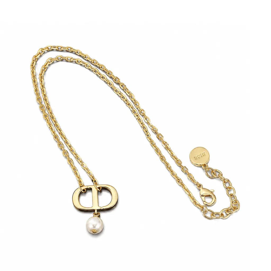 Dior Pearl Petit CD Necklace Gold Main image