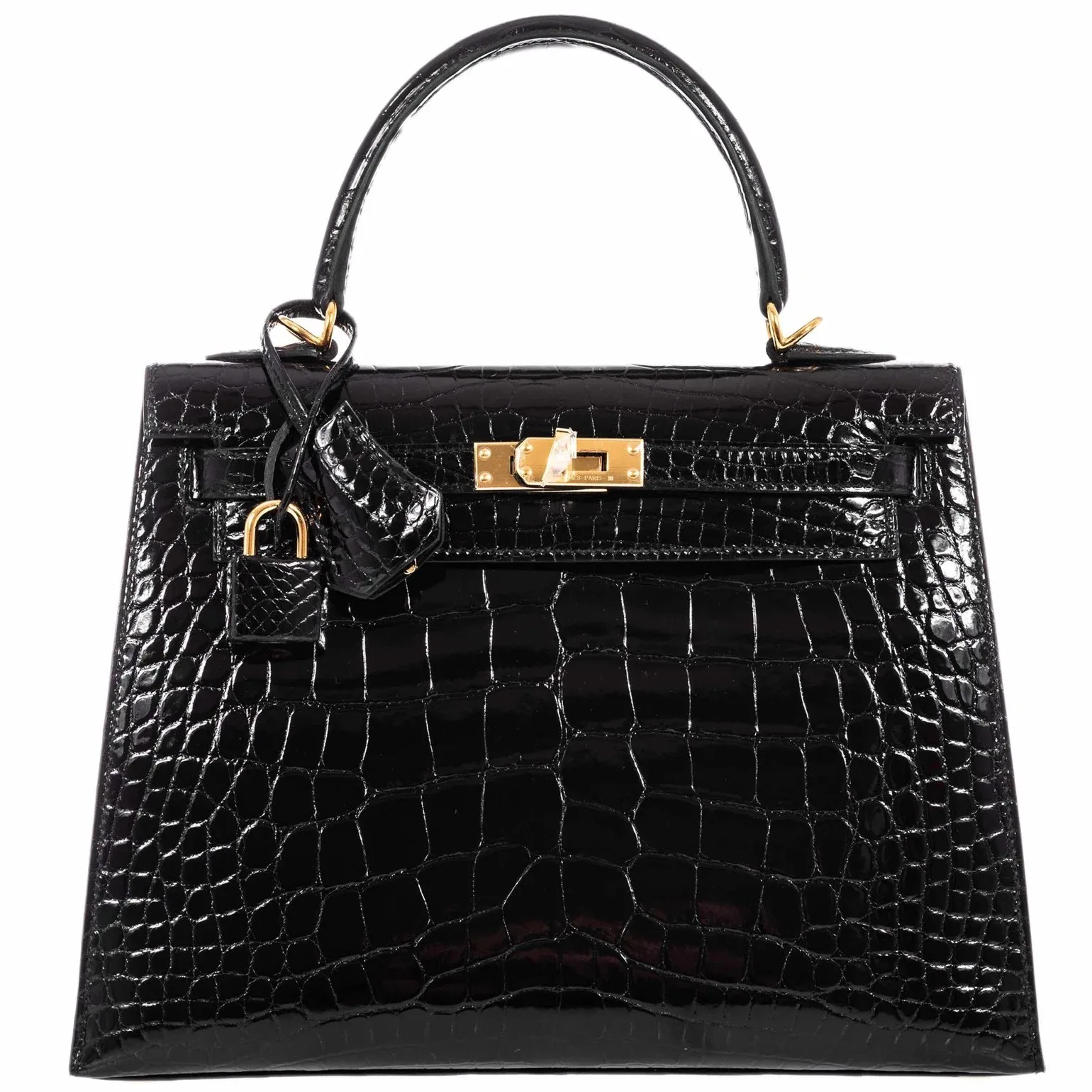 H Kelly 25 Sellier Shiny Black Gold Hardware Main image
