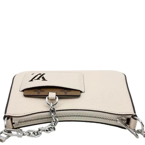 Louis Vuitton Marellini Epi Leather Shoulder Bag Quartz White