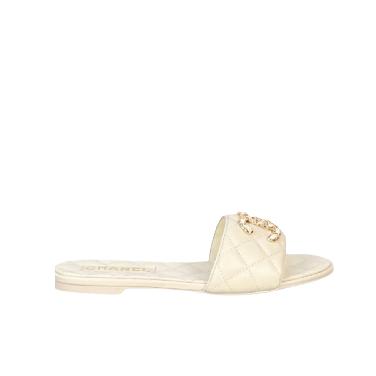 Chanel 23P Quilted Cc Chain Mule Sandal White Main image